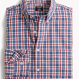 J Crew Men's Size S Slim Fit Pink Blue White Long Sleeve Button Front Shirt